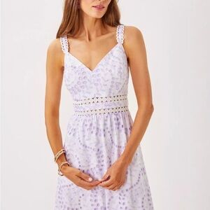 NWT Lilly Pulitzer Tiah Midi Dress Lavender & white